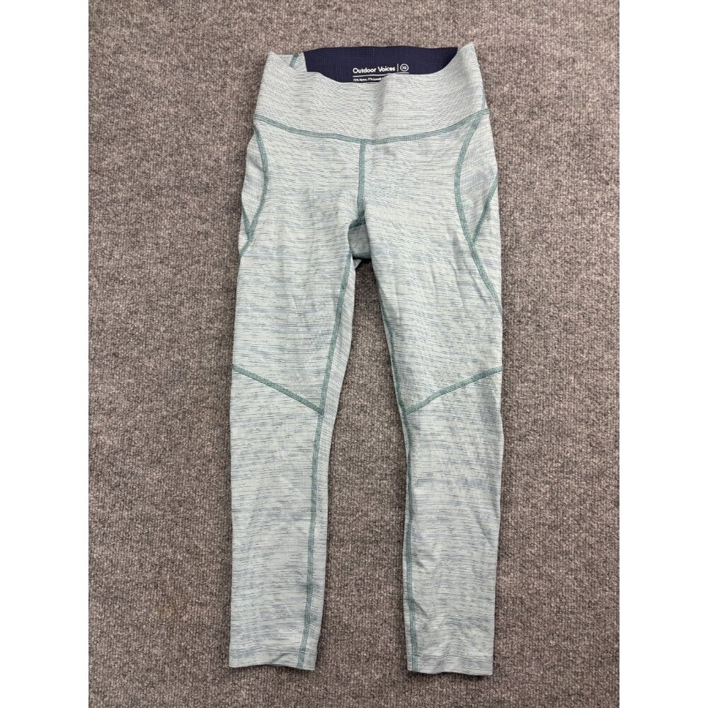 Outdoor Voices Leggings Women's‎ XS Blue Cropped Ankle Pull On Yoga Hiking